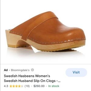 Free People Swedish Hasbeens wood wooden clog 7.5 8 38